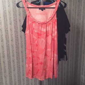 Orange Banana Republic tank with braided neckline
